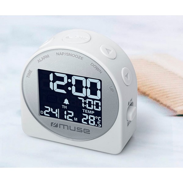 Muse m-09 cw white / reloj despertador digital