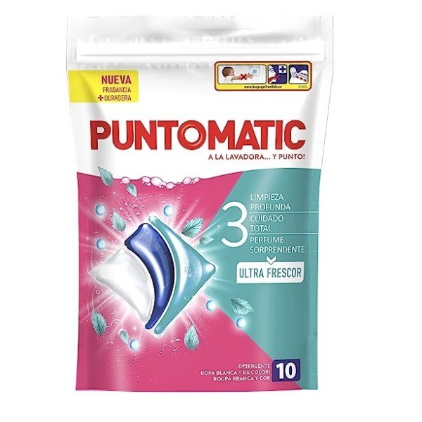 Puntomatic detergente Ropa Blanca y Color Ultra Frescor 10+2 cápsulas GRATIS